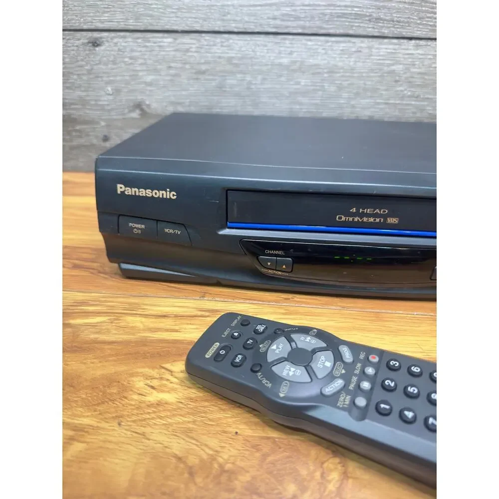Panasonic PV-V4030S VCR Blue Line Hi-Fi Stereo Omnivision Remote Tested &Working